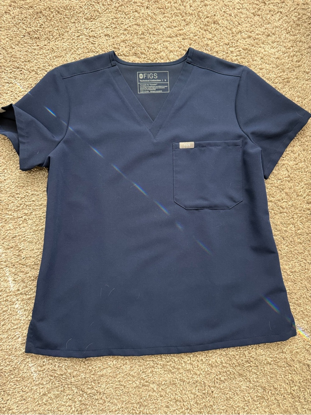 FIGS Navy Short-Sleeve V-Neck Medical Top